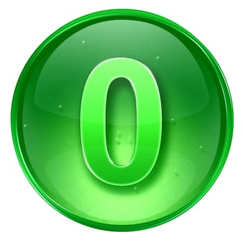 number zero icon green, isolated on white background. 