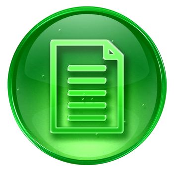 Document icon green, isolated on white background