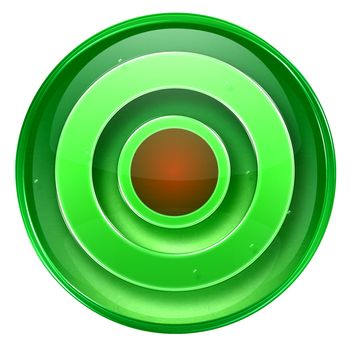 Record icon green, isolated on white background.