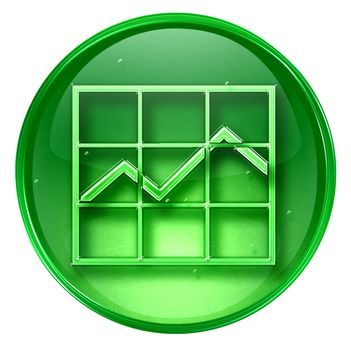 graph icon green, isolated on white background.