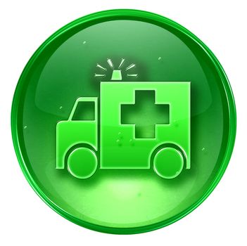 First aid icon green, isolated on white background.