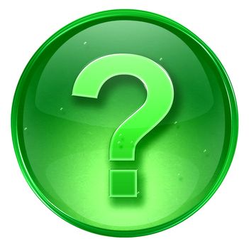 question symbol icon green, isolated on white background. 