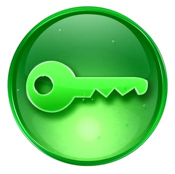 Key icon green, isolated on white background