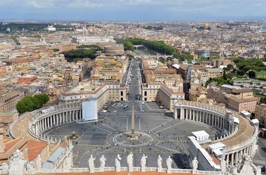 View over Rome taken from the top of St. Peter's Church in the Vatican