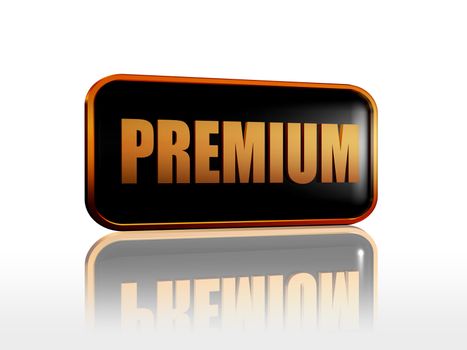 Premium golden  text over black web button