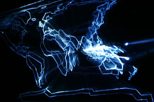 abstract map glow close up background