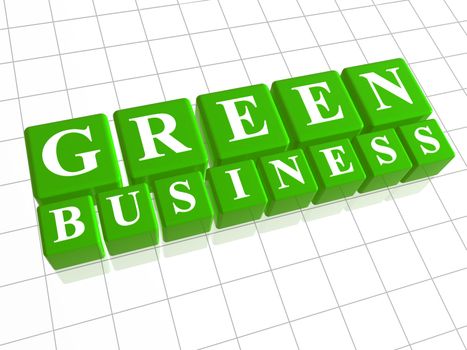 Green business  3d green boxes over white