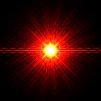 abstract lens flare light over red background