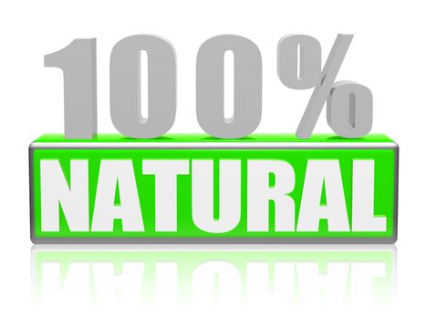 100% natural 3d letters with green box