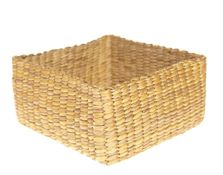 wicker basket isolated on white background