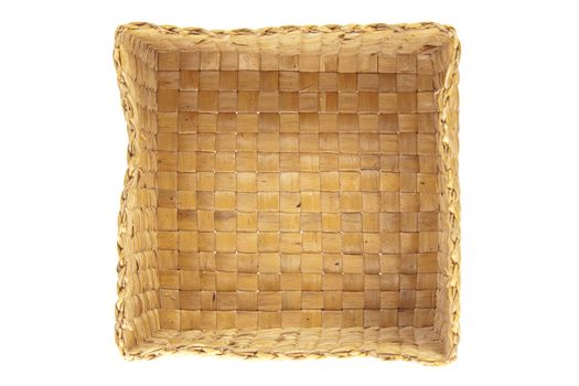 inside wicker basket isolated top view