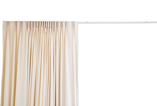 curtain with rail on white background