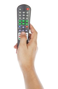 Receiver remote control. Isolated and hand