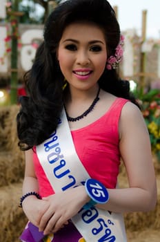Prachuap Khiri Khan, THAILAND - March 2nd:Unidentified Competitors during the "Miss Sam-All beauty contest 2013" at Prachuap Khiri Khan province on March 2nd, 2013 in Prachuap Khiri Khan, Thailand. 