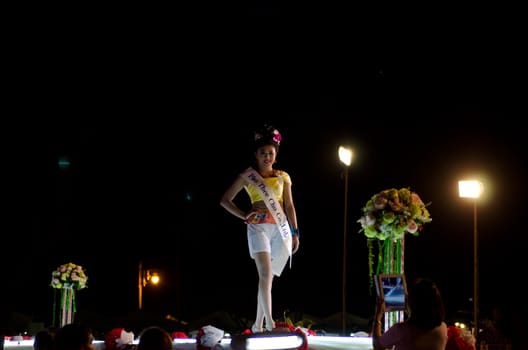 Prachuap Khiri Khan, THAILAND - March 2nd:Unidentified Competitors during the "Miss Sam-All beauty contest 2013" at Prachuap Khiri Khan province on March 2nd, 2013 in Prachuap Khiri Khan, Thailand. 
