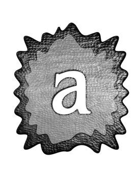 3d Letter a in metal, on a white isolated background