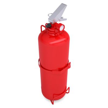 Red fire extinguisher. Isolated render on a white background