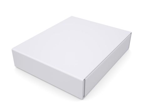 Closed white box. Isolated render on a white background