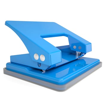 Blue office hole punch. Isolated render on a white background