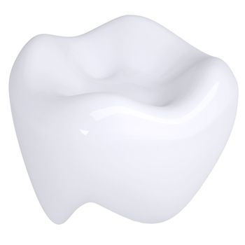 White tooth. Isolated render on a white background