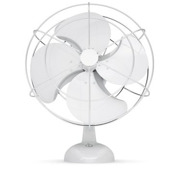 White desk fan. Isolated render on a white background