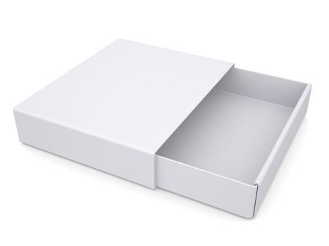 Open white box. Isolated render on a white background