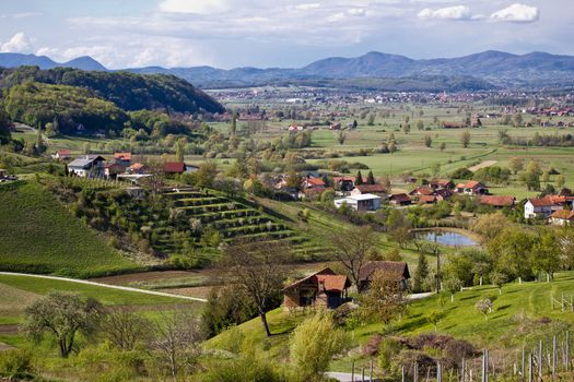 Green landscape of Zagorje region in Marija Bistrica