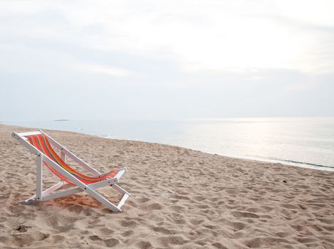 beach chair on tropical white sand