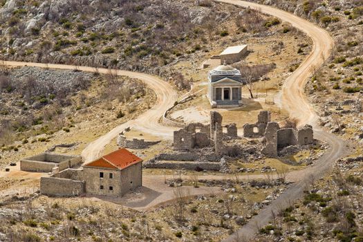 Stone church of st. Franjo on Velebit mountain near Tulove grede, Croatia