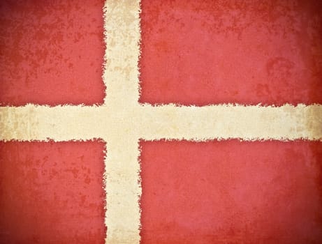 old grunge paper with Denmark flag background