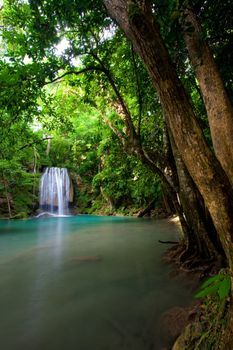 Eravan Waterfall in Kanchanaburi, Thailand