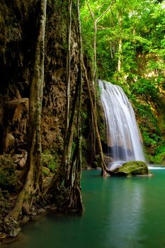 Eravan Waterfall in Kanchanaburi, Thailand