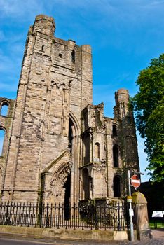 part of the ruins of Kelso Abbey in scotland