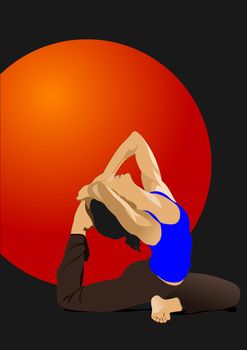 Yoga pose - vector poster