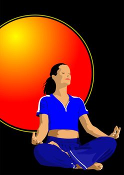 Yoga pose - vector poster