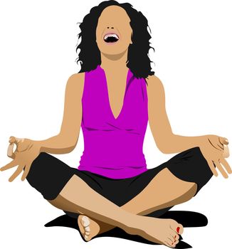 Yoga pose - vector poster