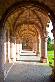 part of the ruins of Kelso Abbey in scotland