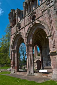 part of the ruins of Dryburgh Abbey in scotland