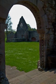 part of the ruins of Dryburgh Abbey in scotland