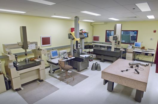 Quality control room in hi tech machine shop