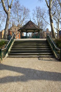 The Bandstand in Arnold Circus and the Boundary Estate in London.