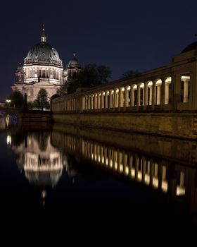 View of the Berliner Dom and part of the Old National Gallery.