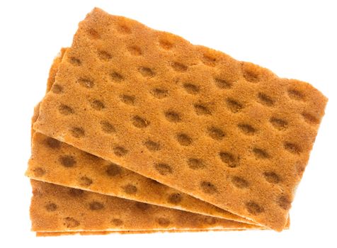 Healty square crackers (knackebrod), isolated against background