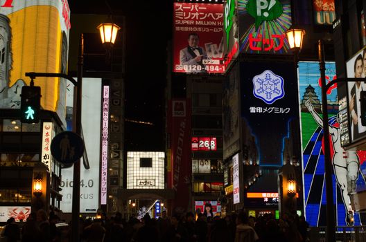 Advertisments at Dotonbori in Osaka City at night