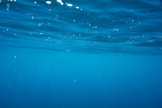 Water View from under the Ocean blue