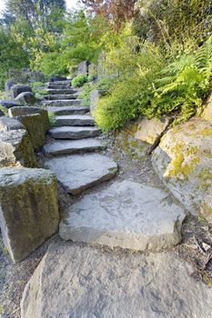 Landscape Garden Granite Rock Stone Steps