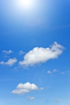 The beautiful white clouds and blue sky