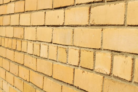 Just yellow brick wall, nothing else