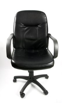 Office leather chair on white background