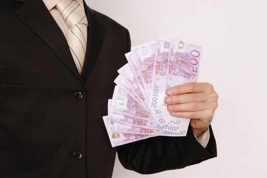 close up of business man in brown suit